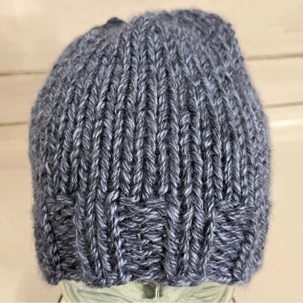 Hand-Knit Blue Beanie
